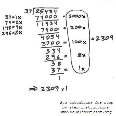 Double Division Example With Decimals - two places at a time
